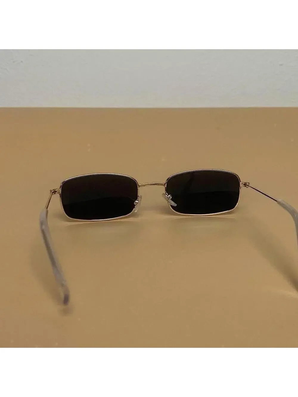 Y2k 2000s vintage black and gold unique slim style silver mirror lense